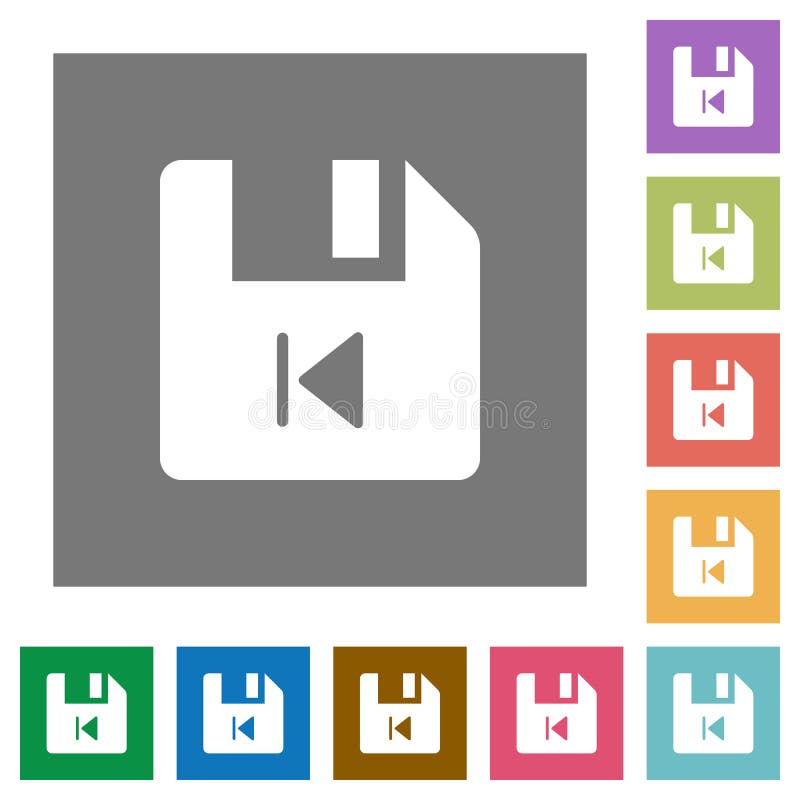 File previous square flat icons stock illustration