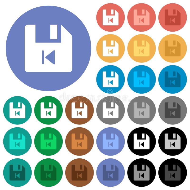 File previous round flat multi colored icons royalty free illustration