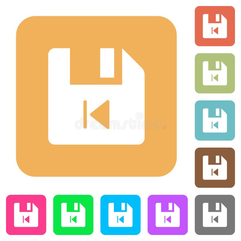 File previous rounded square flat icons stock illustration