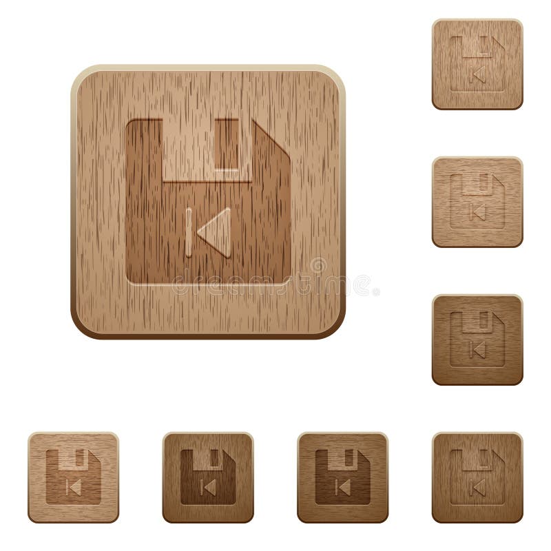 File previous wooden buttons vector illustration