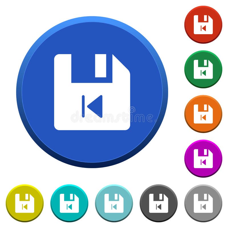 File record beveled buttons stock illustration