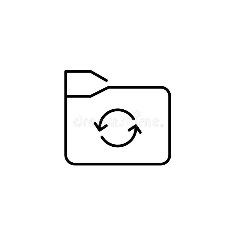 File with renewal arrows. Automatic file backup, dynamic storage with continuous synchronization. Pixel royalty free illustration