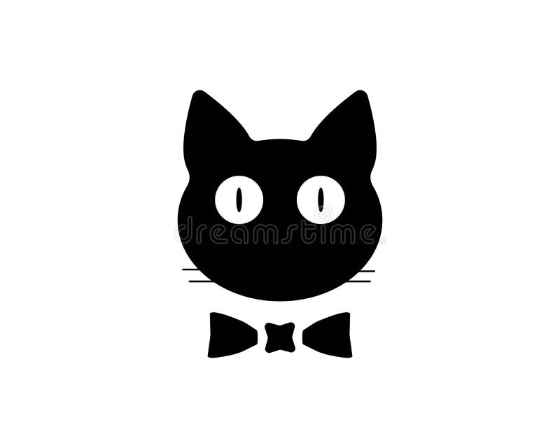 Black Cat In The Dark. Icon Cat For Tattoo Or T-shirt Design Or