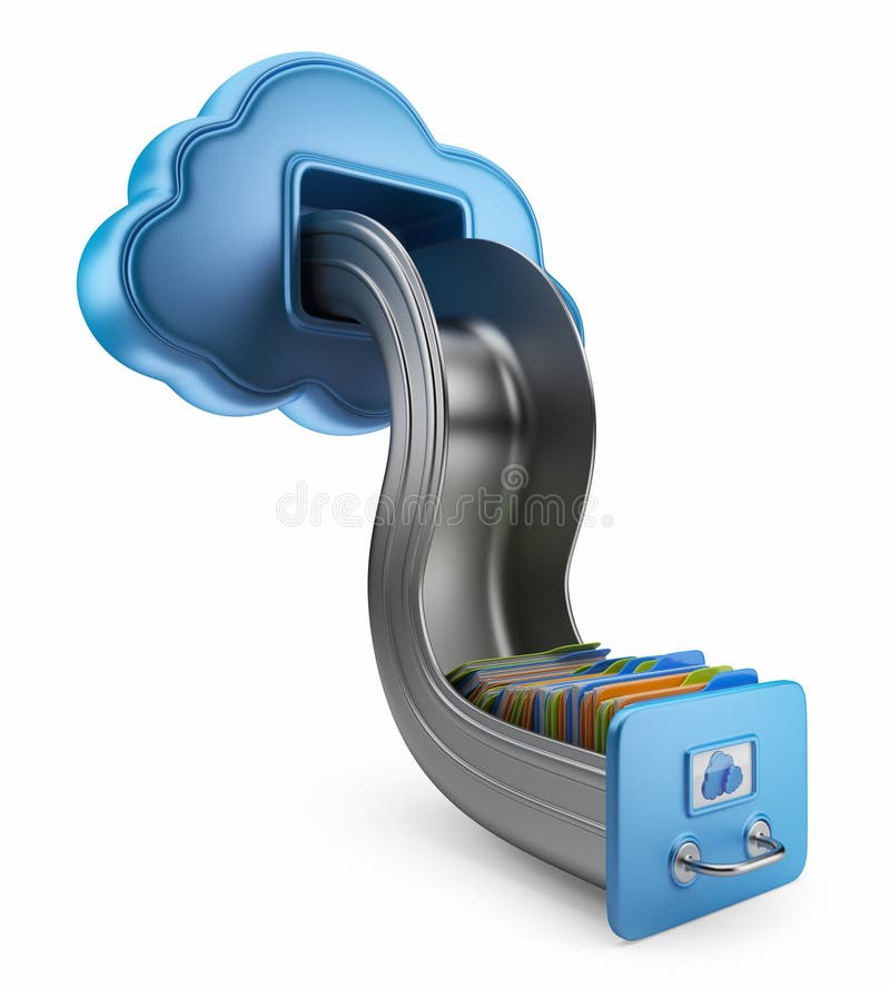 File storage in cloud. 3D icon isolated