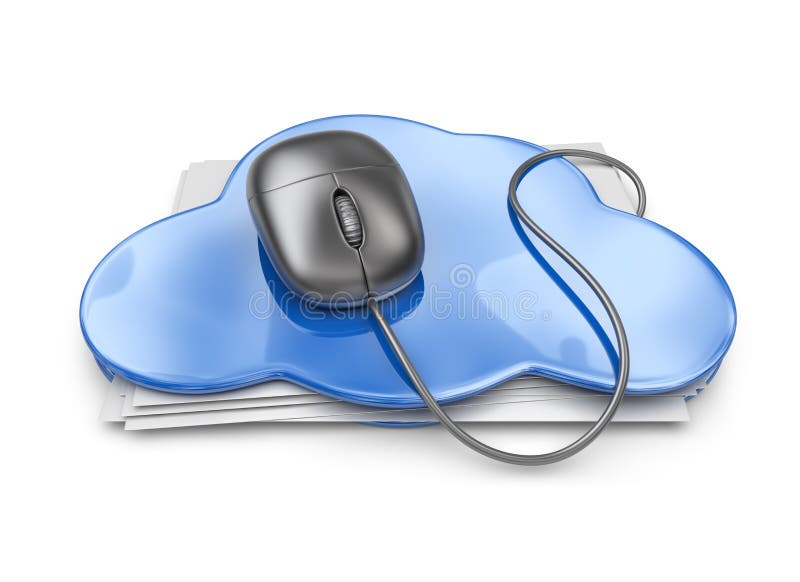 File storage in cloud folder. 3D Icon on white background