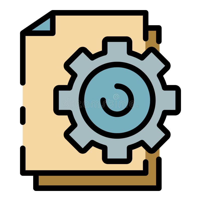 File system configuration icon color outline vector stock illustration