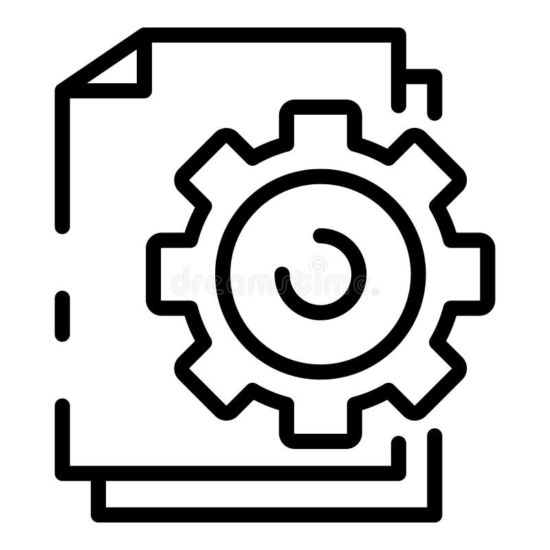 File system configuration icon, outline style stock illustration