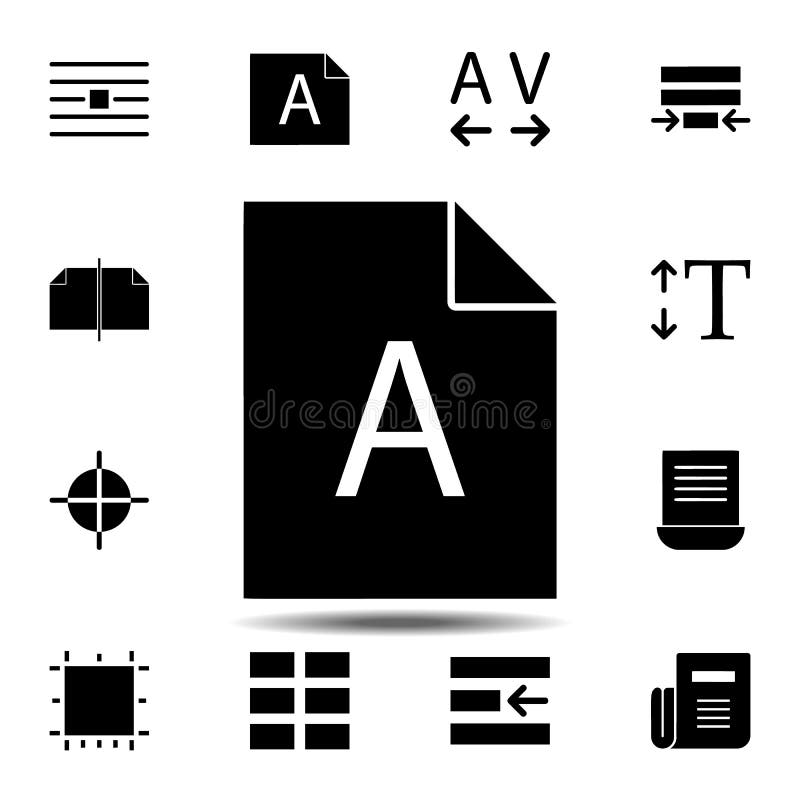 File, text icon. Simple glyph, flat vector of Text editor set icons for UI and UX, website or mobile application vector illustration