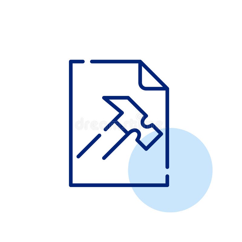 File toolbox. File and hammer. Pixel perfect, editable stroke icon vector illustration