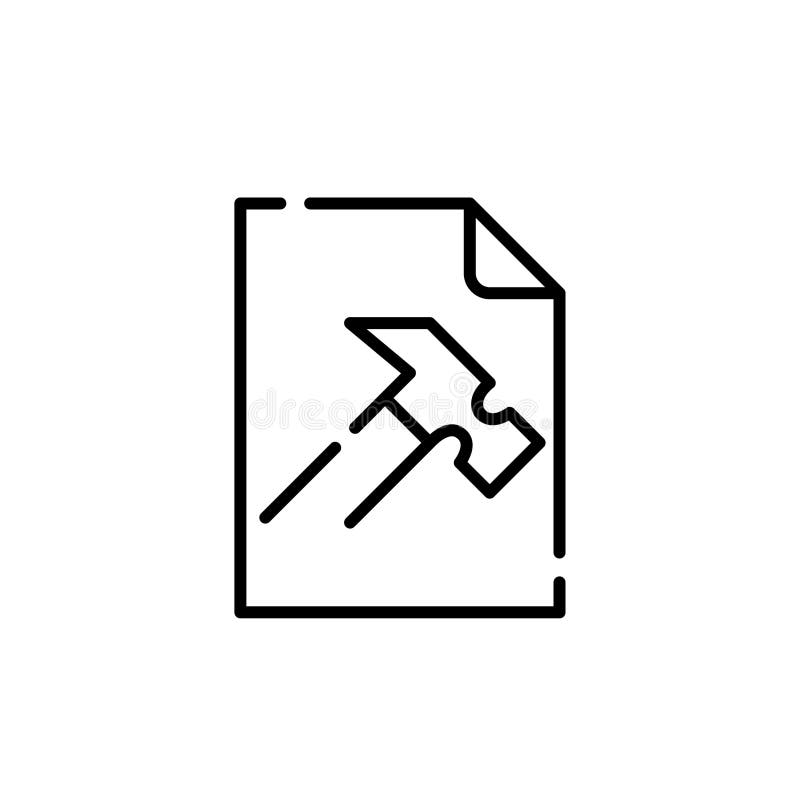 File toolbox. File and hammer. Pixel perfect vector icon stock illustration