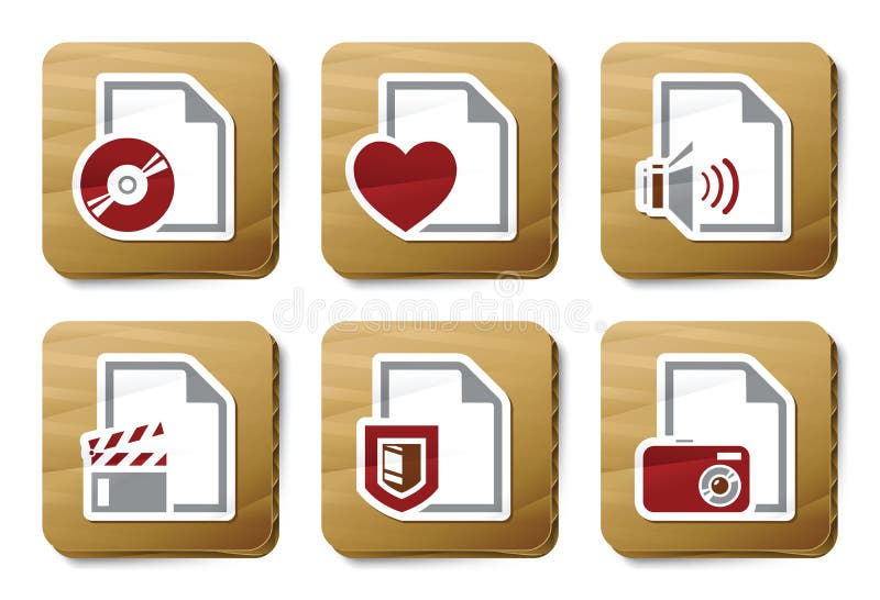 File types icons | Cardboard series