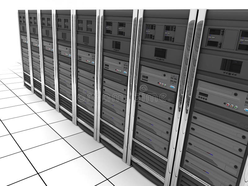 Linha de servidores ilustração royalty free
