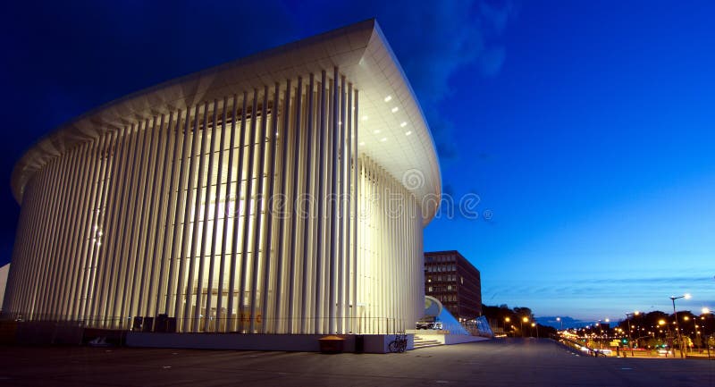 Concert building in Luxembourg , night scene. Concert building in Luxembourg , night scene