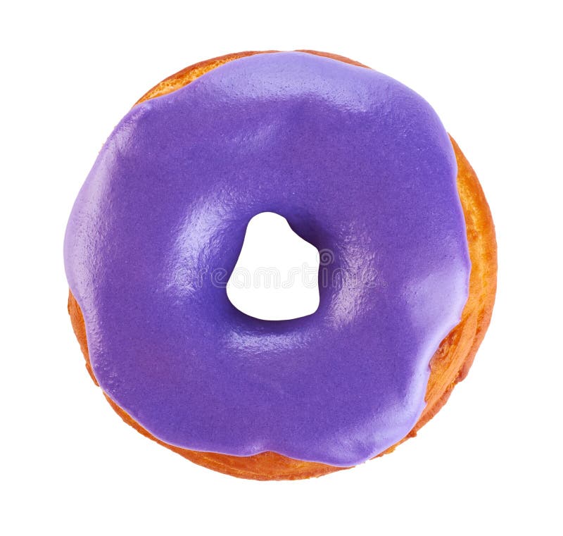 Donut with colored glaze, isolated on white background. Glaze with natural dye (purple cabbage). Donut with colored glaze, isolated on white background. Glaze with natural dye (purple cabbage)
