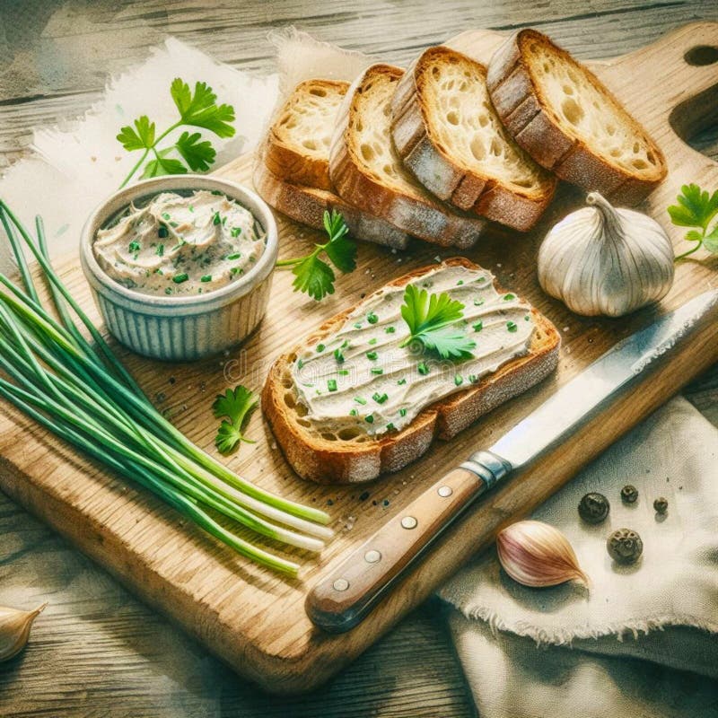 Filigrana del consiglio di legno di Rustic con pale di Brande e piante fresche illustrazione vettoriale
