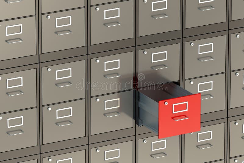 Red Drawer In Filing Cabinet Stock Illustration Illustration Of Storage Icon 21506831