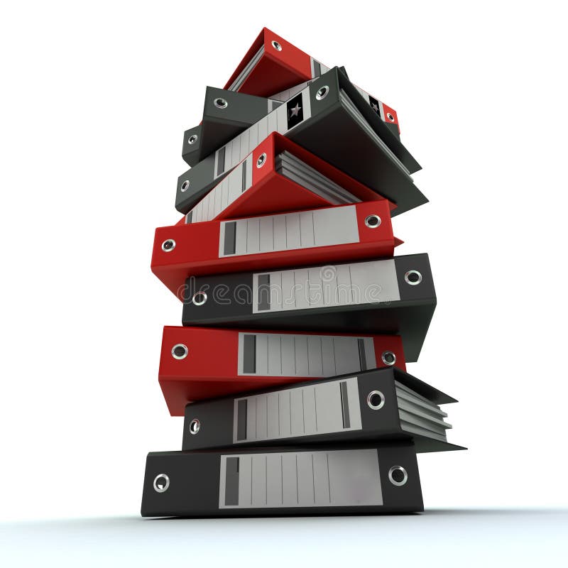 Filing, organizing archives stock image