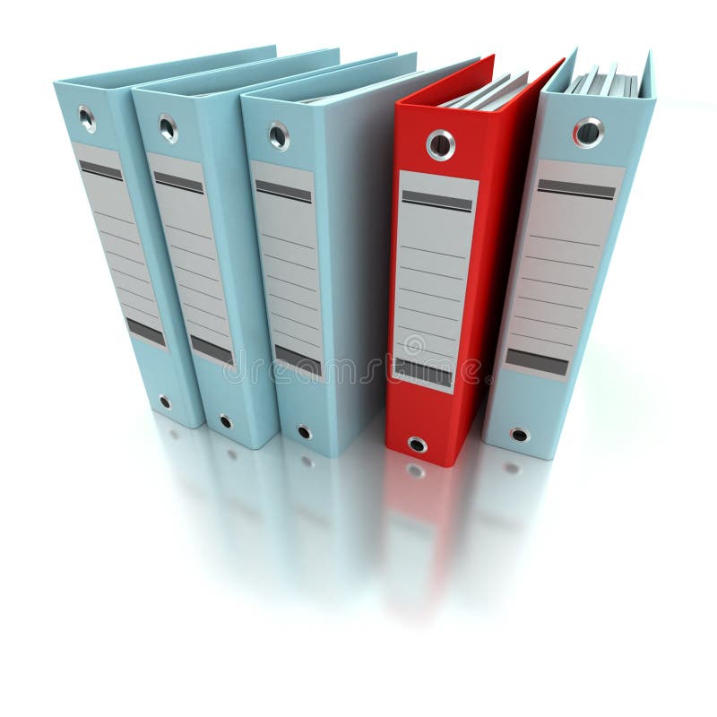 Filing and organizing information blue stock illustration