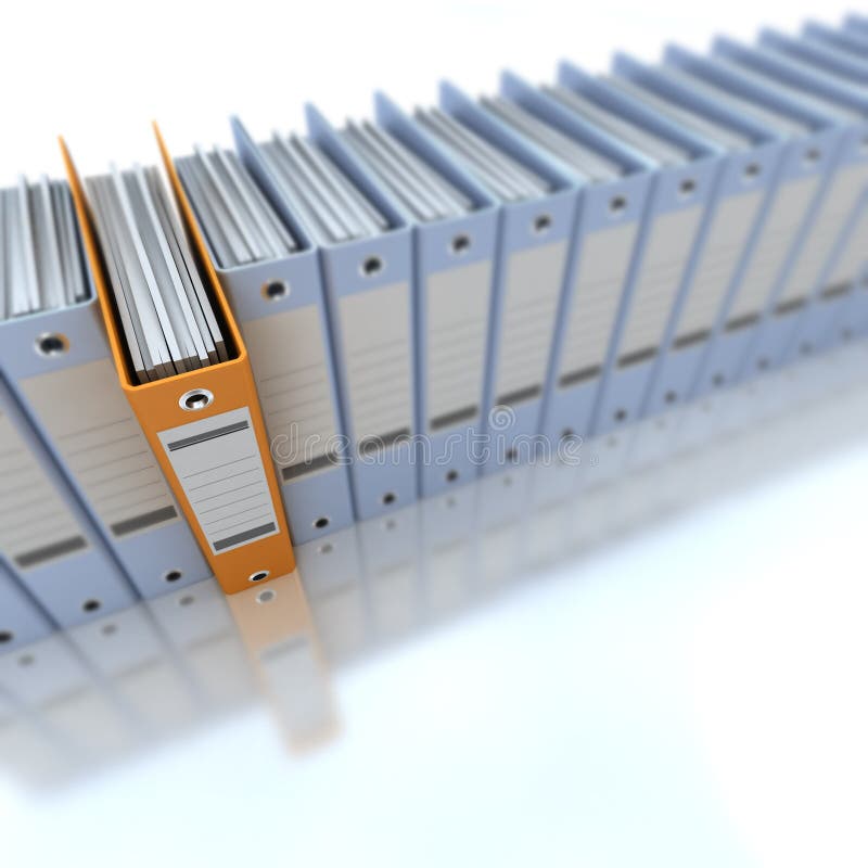 Filing and organizing information blue stock illustration