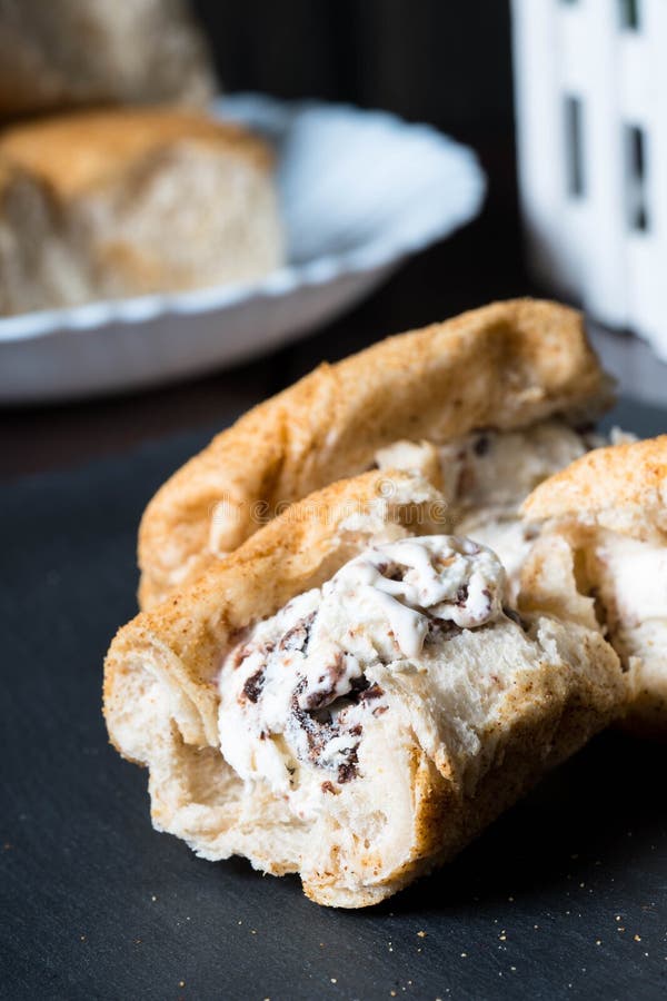 Filipino Bread with Ice Cream Stock Image Image of philippines