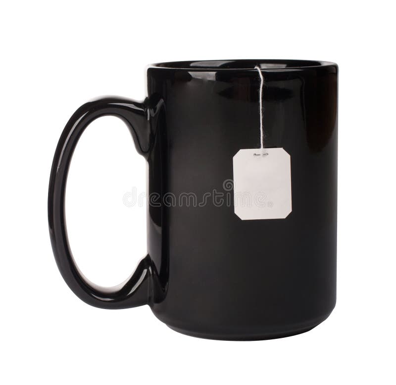 Tea cup with teabag over white background. Tea cup with teabag over white background