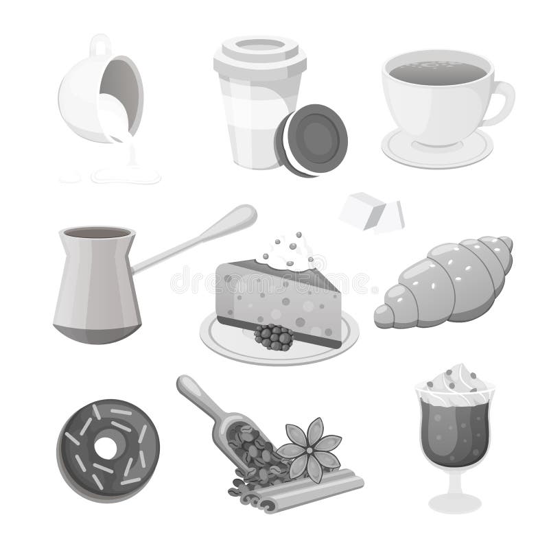 Filiżanki kawy, cappuccino, latte i czekolady jedzenie, Cukierki dezerteruje czas ilustraci wektorowego set ilustracja wektor Filiżanki kawy, cappuccino, latte i czekolady jedzenie, Cukierki dezerteruje czas ilustraci wektorowego set ilustracja wektor