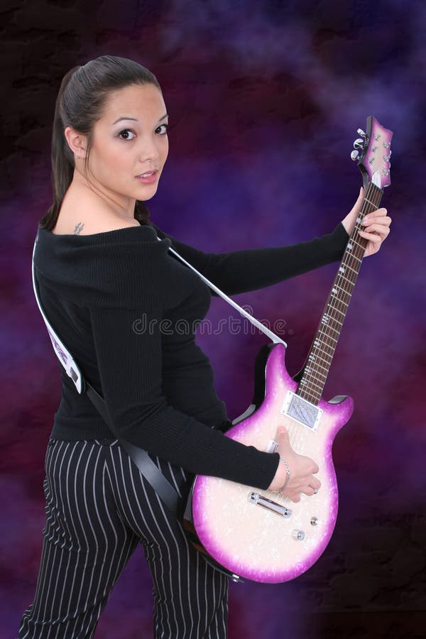 Fille 01 de guitare photo stock Fille 01 de guitare photo stock
