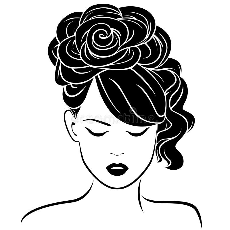 Fille attirante avec la coiffure élevée illustration de vecteur Fille attirante avec la coiffure élevée illustration de vecteur