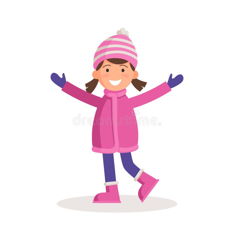 Fille dans des vêtements d'hiver illustration de vecteur Fille dans des vêtements d'hiver illustration de vecteur