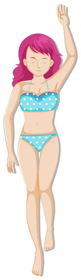 Fille dans le bikini bleu se couchant illustration stock Fille dans le bikini bleu se couchant illustration stock