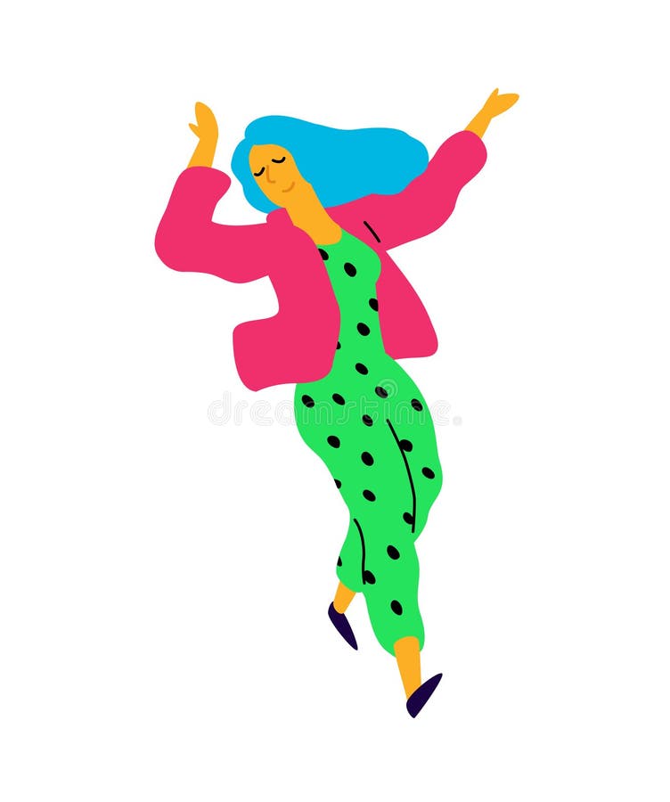 Fille de danse gaie dans une veste rose Vecteur Illustration d'une jeune femme riante Caractère pour le studio de danse Style pla illustration libre de droits Fille de danse gaie dans une veste rose Vecteur Illustration d'une jeune femme riante Caractère pour le studio de danse Style pla illustration libre de droits