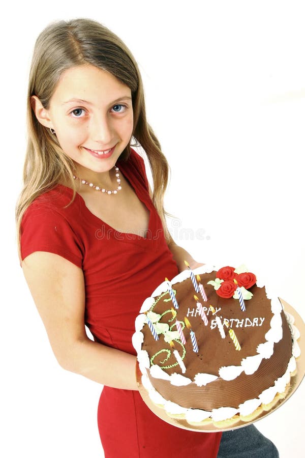 Fille De Gateau D Anniversaire Image Stock Image Du Reception Adolescent