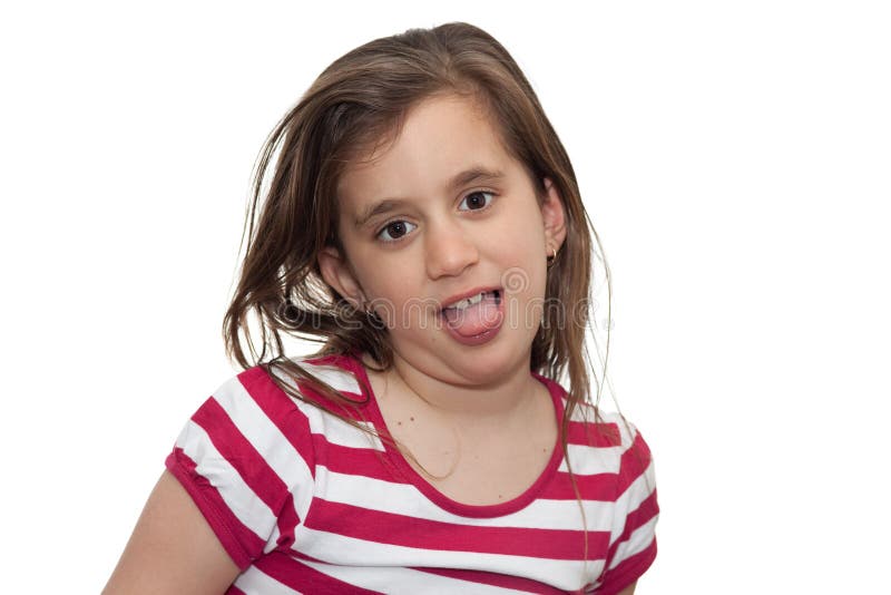 Fille effectuant un visage idiot photo libre de droits Fille effectuant un visage idiot photo libre de droits