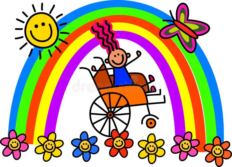 Fille handicapée de fauteuil roulant illustration de vecteur Fille handicapée de fauteuil roulant illustration de vecteur