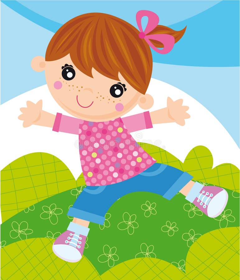 Fille heureuse illustration stock Fille heureuse illustration stock