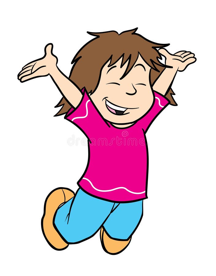 Fille mignonne branchant pour la joie illustration de vecteur Fille mignonne branchant pour la joie illustration de vecteur