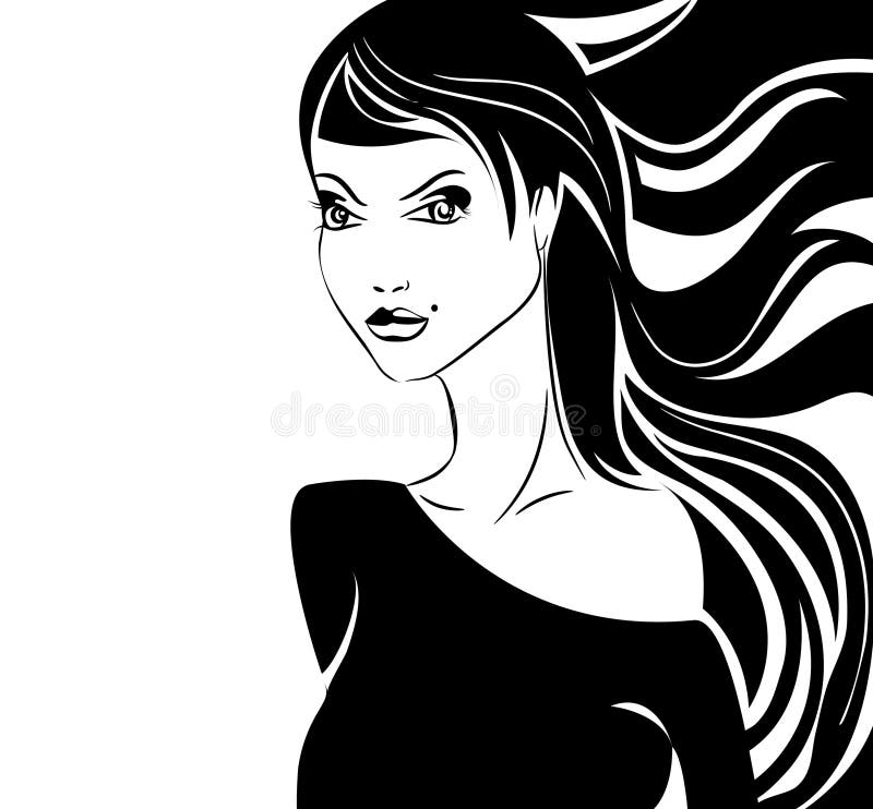 Fille renversante dans le monochrome illustration libre de droits Fille renversante dans le monochrome illustration libre de droits