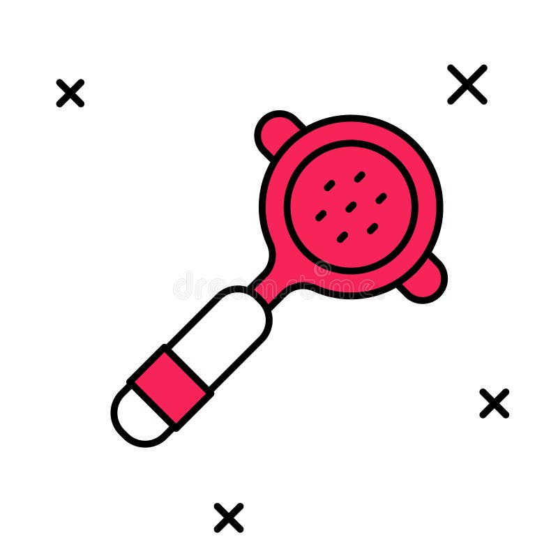 Filled Outline Coffee Filter Holder Icon Isolated on White Background