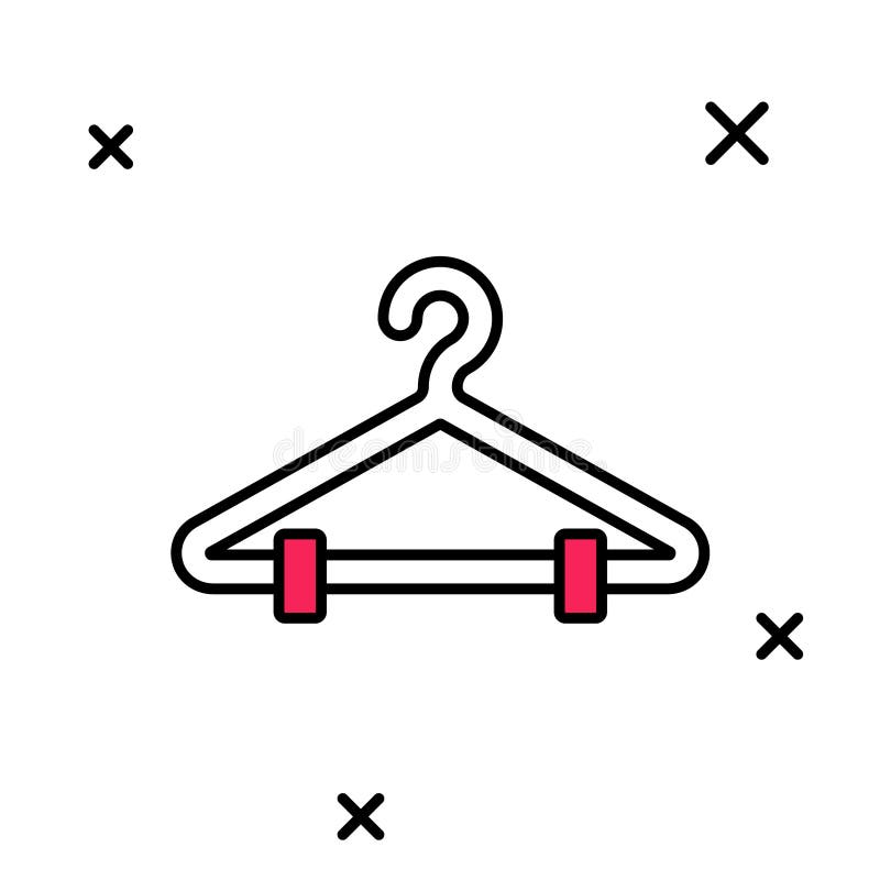 Filled Outline Hanger Wardrobe Icon Isolated on White Background ...