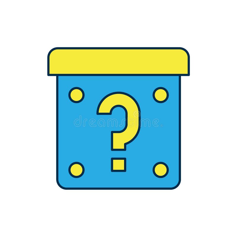 Filled Outline Mystery Box or Random Loot Box for Games Icon