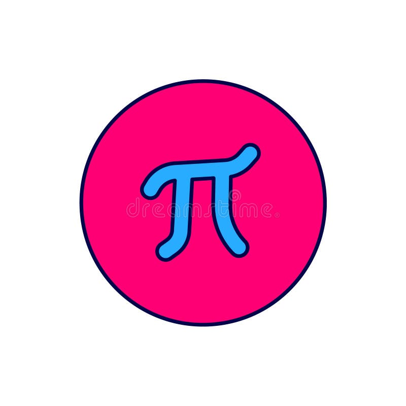 Filled Outline Pi Symbol Icon Isolated on White Background. Vector