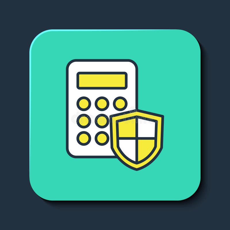 Filled outline Security system control panel with display icon isolated on blue background. Keypad of security system royalty free illustration