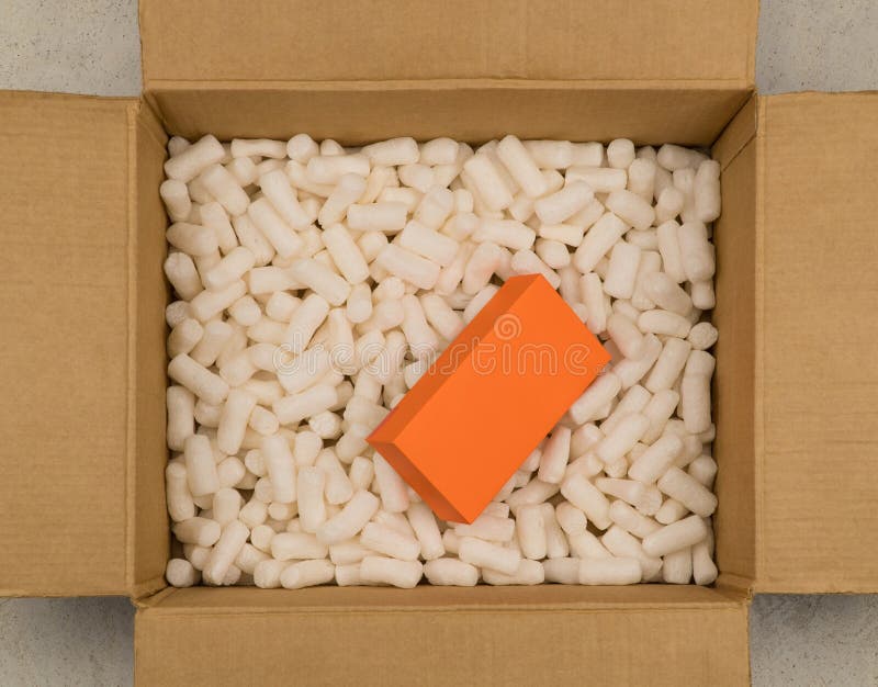 Filler for packaging stock image. Image of carton, brown 233134589