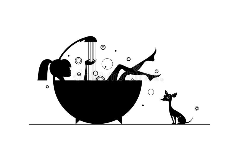 Filles dans le bain illustration libre de droits Filles dans le bain illustration libre de droits
