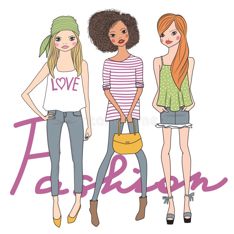 Filles de bonbon à mode illustration libre de droits Filles de bonbon à mode illustration libre de droits