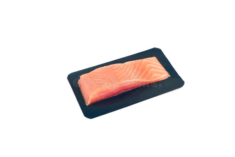 Fillet of Red Fish in Vacuum Packing. Isolated on White Stock Image