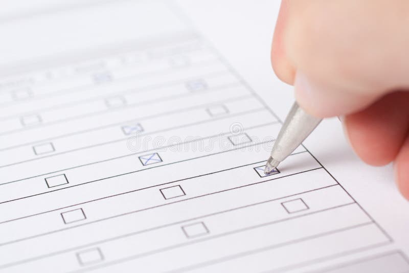 Filling the form stock photo