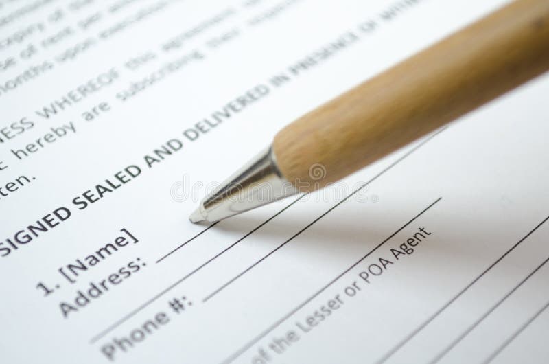 Filling personal data stock image