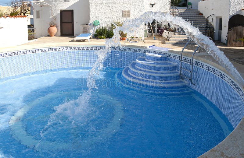 Filling A Swimming Pool With Water Stock Photo Image of