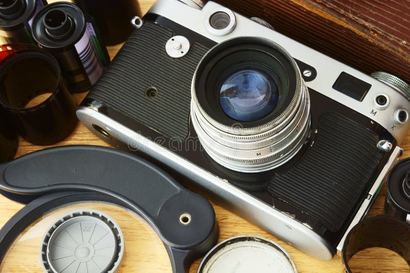 Film Camera and Accessories Stock Photo Image of ideas, opportunity